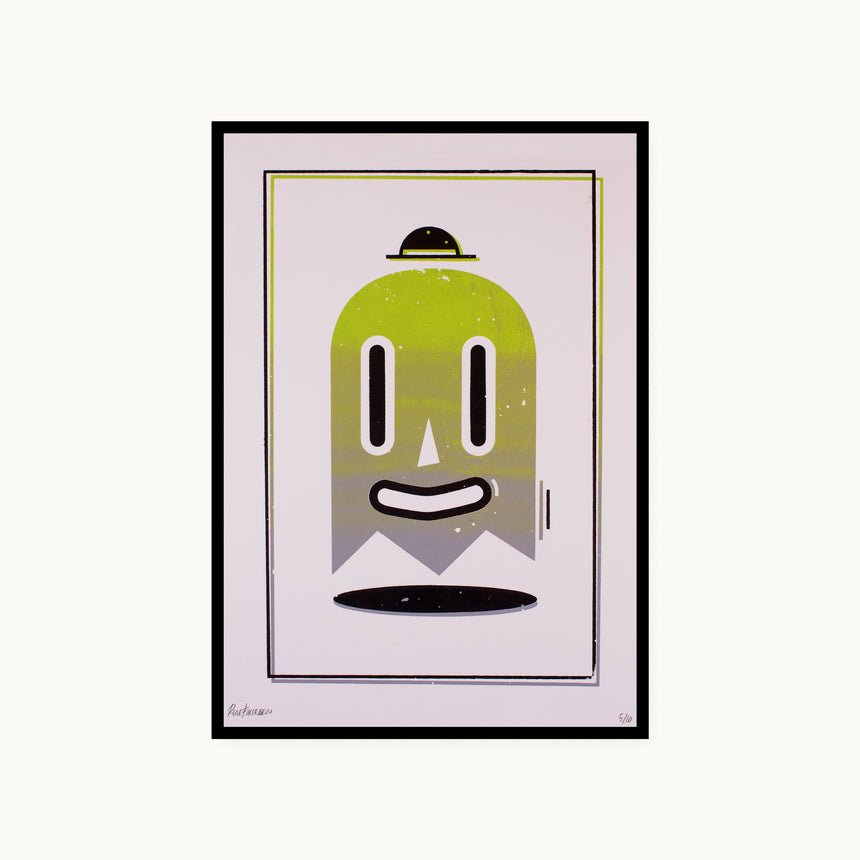 Rune Fallesen - Happy Ghost Green/Grey- 25x35cm