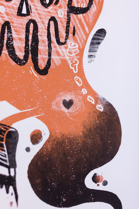 Rune Fallesen - Screenprint till death - Bronze - 35x50cm