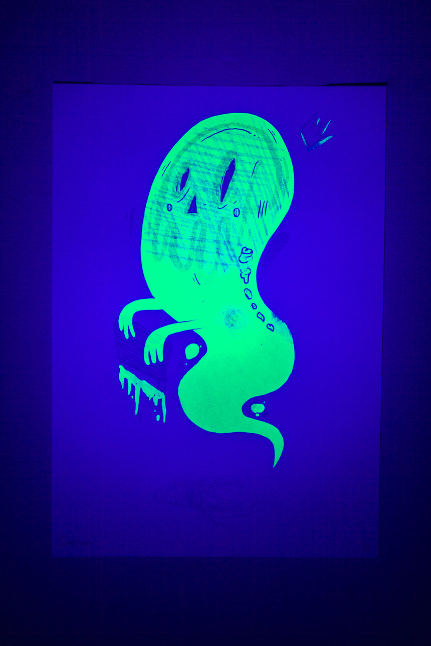 Rune Fallesen - Screenprint till death - Neon Green - 35x50cm